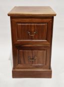 Modern mahogany two-drawer filing cabinet in the George III manner, each drawer with brass swan neck