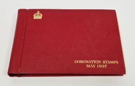 Stamps - red album of ' Colonial and dominion postage stamps issued to commemorate the coronation of