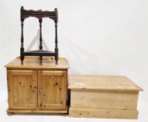 Three items of furniture including an early 20th century oak corner stickstand with metal drip tray,