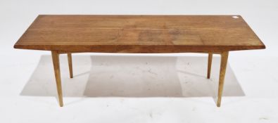Mid-century Gordon Russell of Broadway teak coffee table of rectangular form with shaped sides, on