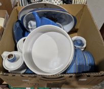 Polish (Boleslawieo) pottery dinner and breakfast wares, assorted Churchill blue striped porcelain
