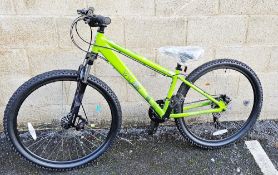 Apollo Valier bike, aluminium framed, green painted, with cycle helmet