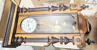 Vienna regulator style wall clock by Junghans and another similar empty case (2) (please note VAT