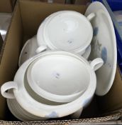 Wedgwood Ice Rose part dinner service including two lidded tureens, a gravy boat and saucer, a