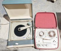 BSR Defiant reel-to-reel tape recorder and a Philips Disc Jockey Auto portable record player (2)
