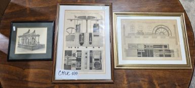 Quantity of engineering drawings to include a blowing engine at the Langloan Ironworks, winding