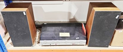 Bang & Olufsen Beo-center 3500 stereo amplifier, FM tuner, record deck and pair speakers