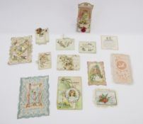 Collection of Victorian and later Valentines and other greetings cards to include 3D, diecut, '