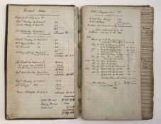 Handwritten account book 1841 and 1844 for a cathedral - we cannot ascertain which cathedral,