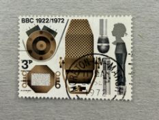 WITHDRAWN: GB Stamp: Scarce used QEII 1972 BBC Anniversary 3p “Microphones” commemorative, perf