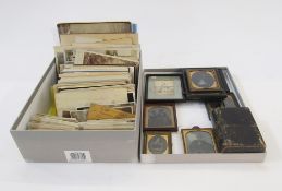 Quantity mainly Victorian and later portrait photographs including cartes de visite, some in leather