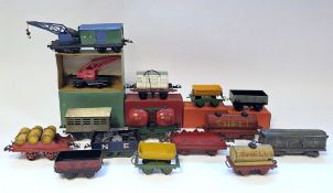 Quantity of Hornby 0-gauge rolling stock and accessories to include boxed 42224 No.20 side tipping