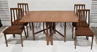 Mid-century Jentique teak space saver gateleg dining table of rectangular form, 74cm high x 144cm