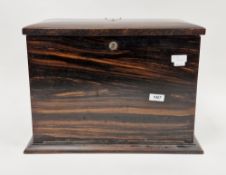 Victorian simulated coromandel writing box, with tooled black leather writing slope, letter racks,