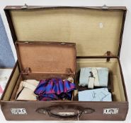 Case of masonic items including silver gilt and enamel badge, silver gilt badge, various sashes,