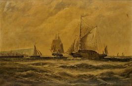 In the manner of Edwin Hayes RHA (Irish, 1819/20-1904) Oil on canvas Maritime scene with boats