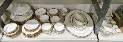 Wedgwood bone china Cavendish pattern part dinner, tea and coffee service, printed brown marks,