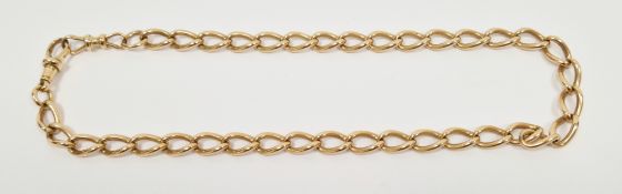 Gold curb-link watch chain marked 9c, 36.7g approx Condition Report Total length is 40cm approx