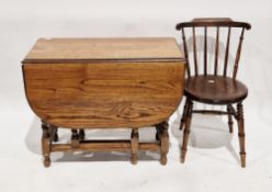 Late 19th/early 20th century spindle back penny chair, on turned tapering legs, 83cm high x 41cm