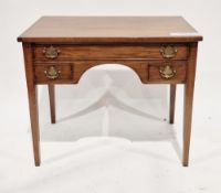 George III mahogany lowboy/side table, the rectangular top over one long and two short cockbeaded