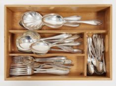 Set of silver flatware, Sheffield 1936 and 1937, Viner's Ltd, Sandringham patter, comprising five