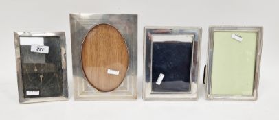 George V silver mounted photograph frame, with engine turned decoration, hallmarked Birmingham