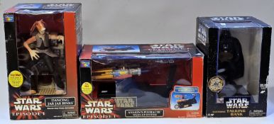 Star Wars Episode One electronic Dancing Jar Jar Binks together with Anakin's Podracer wake up
