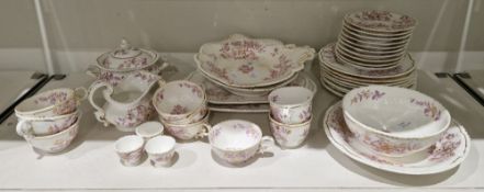 Staffordshire porcelain part tea and dinner service, circa 1835, gilt pattern no. 2/202, printed