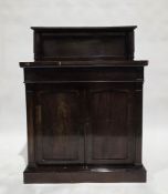 Pair of Regency rosewood chiffoniers, the backs with turned tapered fluted column supports, the base