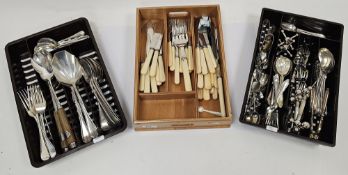 Lot Withdrawn - Mixed lot of silver plated flatware including rat tail pattern 10 soup spoons, 2