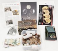 Mixed lot of pre-decimal and decimal coins, British and foreign, including a few Victorian and