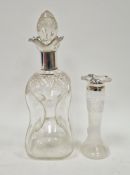 George V silver-mounted decanter by Walker & Hall, Sheffield 1930, with shaped cut glass body and