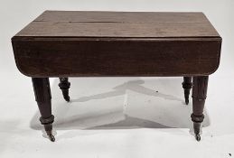 19th century mahogany extending dining table, the drop flap end sections opening with a concertina