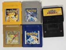 Nintendo Game Boy Pokémon games including Pokémon Pinball, Pokémon Silver, Pokémon Blue, Pokémon