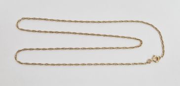 Fine gold chain, marked 9ct, 2.6g approx