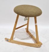 Contemporary rocking stool by the Wave Seat Company of Keswick, extra tall beech wood, 63cm high x