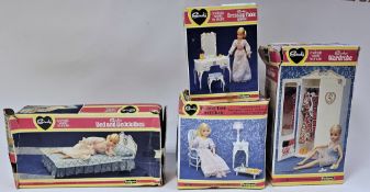Four vintage boxed Pedigree Sindy bedroom furniture sets including No.44505 Dressing Table &