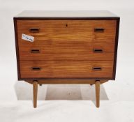 Mid-century Danish teak secretaire chest designed by Borge Mogensen for Soborg Mobelfabric, the