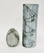 Two Carn pottery vases by John Beesman, printed marks to one, the first of compressed cylindrical