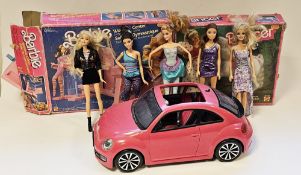 Barbie boxed Workout Centre together with boxed Prancer, Wardrobe, Volkswagen Beetle Car and a