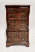Titchmarsh & Goodwin oak chest on chest of small proportions, in the 18th century manner, comprising