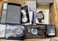 Quantity of wristwatches, including a Swiss Tradition and an Olevs, most in original boxes