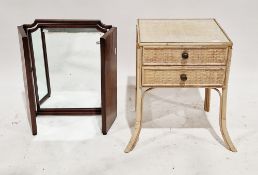 Conservatory bamboo and wicker side cabinet with two drawers, 59cm wide, an early 20th century
