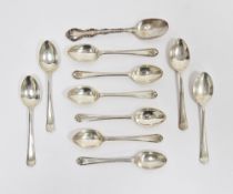 George V set of silver silver tea spoons, golf clubs and ball motif to the handle, hallmarked