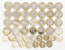 Collection of 27 two pound coins of various designs including St Paul' cathedral, Brunel's