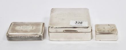 Victorian silver snuff-box and cover, engraved ETHEL/1901, gilt interior, hallmarked Birmingham,