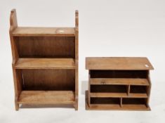 Vintage pine table-top cabinet fitted with filing shelves and pigeonholes, 28cm high x 42cm wide x