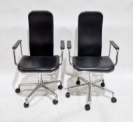 Frederick Scott (1942-2001) for Hille International a pair of Supporto desk chairs, having black