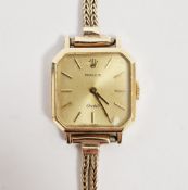 Rolex Orchid 18ct gold cased lady's wristwatch, the octagonal case housing a gilt dial with raised