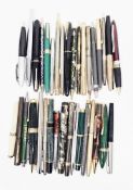 Collection of pens including six fountain pens with 14ct nibs (Watermans, Parker, Mentmore, De La